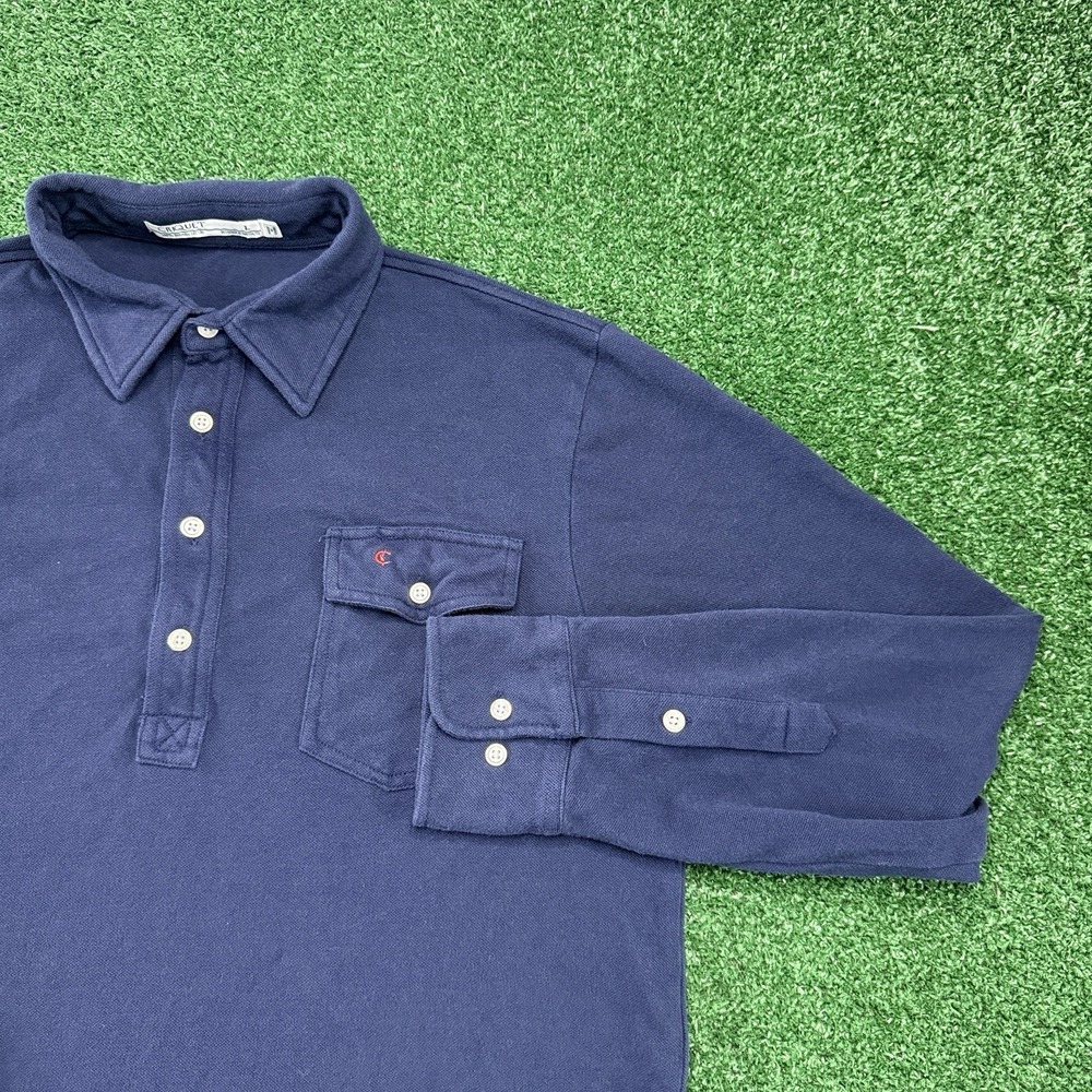 Criquet Men's Long Sleeve Shirt Polo Size Large Blue